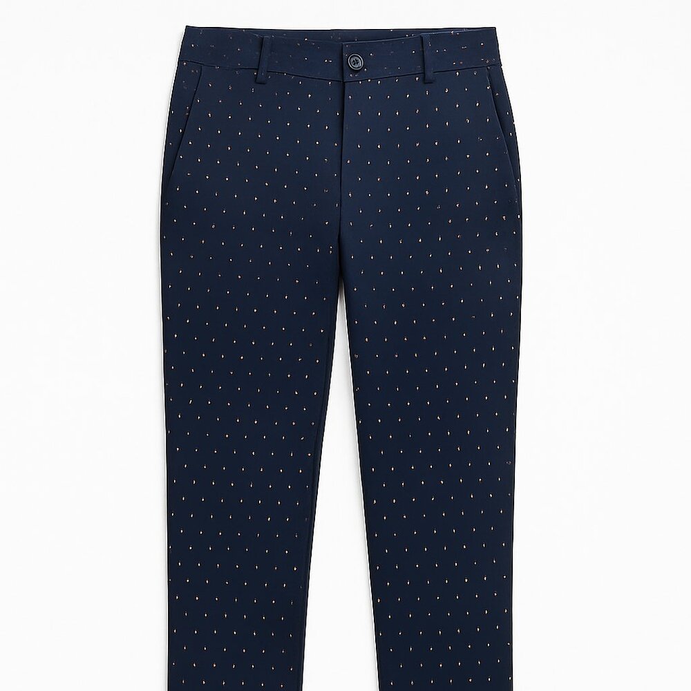 Tommy Hilfiger Women’s Pants Size 10 Navy & Red Dot Print Slim Fit